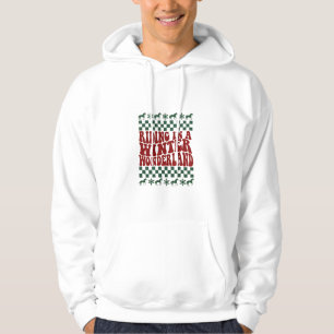 Riding in a Winter Wonderland Ugly Christmas  Hoodie