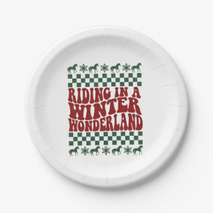 Riding in a Winter Wonderland Ugly Christmas Paper Plate