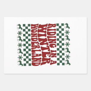 Riding in a Winter Wonderland Ugly Christmas Wrapping Paper Sheet