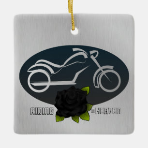 Riding in Heaven Memorial Ornament for Biker