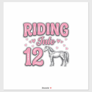 Riding Into 12 Horse Birthday Vector Design_1