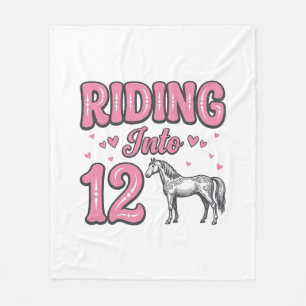 Riding Into 12 Horse Birthday Vector Design_1 Fleece Blanket