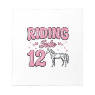 Riding Into 12 Horse Birthday Vector Design_1 Notepad