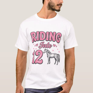 Riding Into 12 Horse Birthday Vector Design_1 T-Shirt