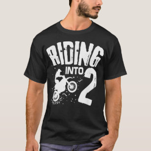 Riding Into 2 Funny Dirt Bike second Birthday Bike T-Shirt
