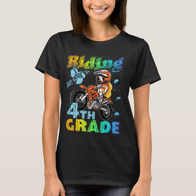 Riding Into 4th Grade Dirt Bike Backpack For Boys  T-Shirt (Front)