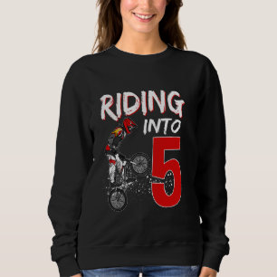 Riding Into 5 Year Old Birthday Boy BMX Bike 5th Sweatshirt