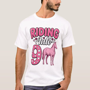 Riding Into 9 Horse Birthday Girl Vintage Shirt De