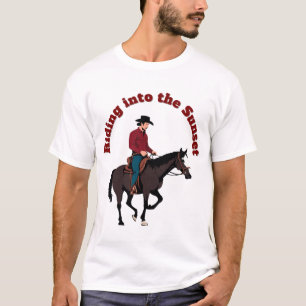 Riding into the Sunset — Cowboy at Paard T-Shirt