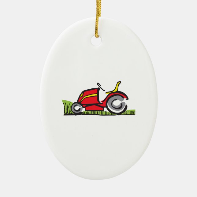 RIDING LAWNMOWER CERAMIC TREE DECORATION (Front)