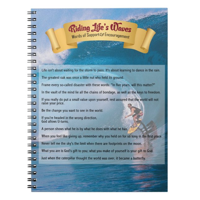 Riding Life’s Waves - Support & Encouragement Notebook (Front)