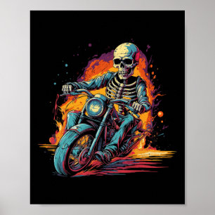 Riding Motorcycle Halloween Costume Biker Poster