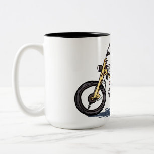 riding, motorcycle, vehicle pictures Two-Tone coffee mug