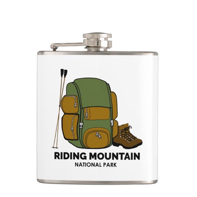 Riding Mountain National Park Backpack Hip Flask (Front)