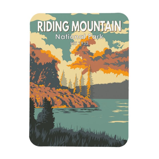 Riding Mountain National Park Canada Vintage Magnet (Vertical)