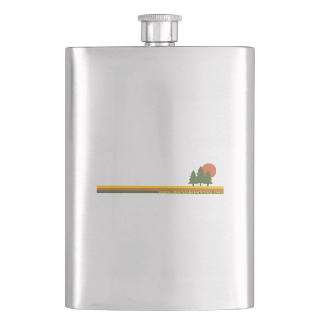 Riding Mountain National Park Pine Trees Sun Hip Flask (Front)