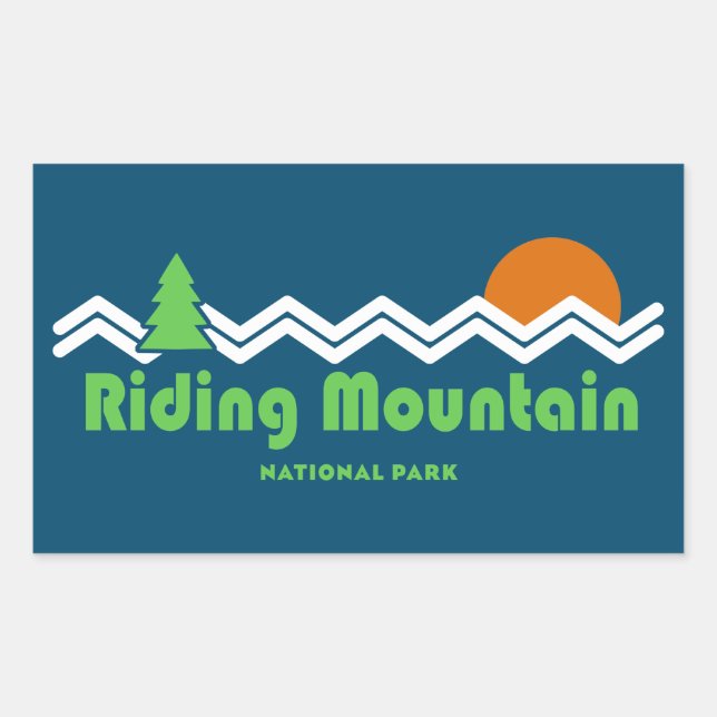 Riding Mountain National Park Retro Rectangular Sticker (Front)