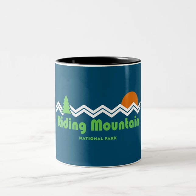 Riding Mountain National Park Retro Two-Tone Coffee Mug (Center)
