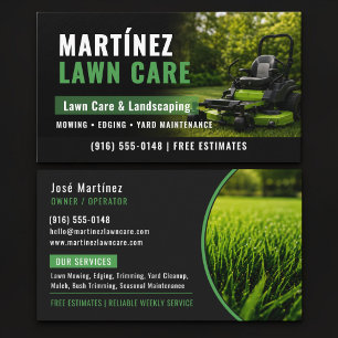 Riding Mower Lawn Care & Landscaping Grass Business Card