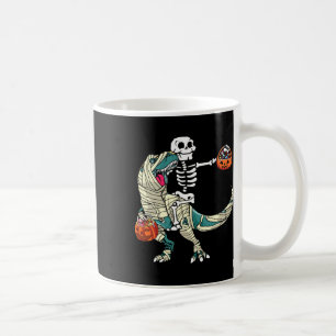 Riding Mummy Dinosaur T Rex Halloween Funny Pumpki Coffee Mug