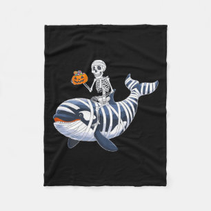 Riding Mummy Orca Halloween Candy Whale  Fleece Blanket