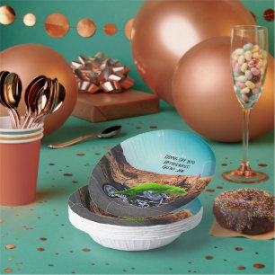 Riding Off Into Retirement Custom Gecko Motorcycle Paper Plate