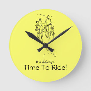 Riding Off Into The Sunset Round Clock
