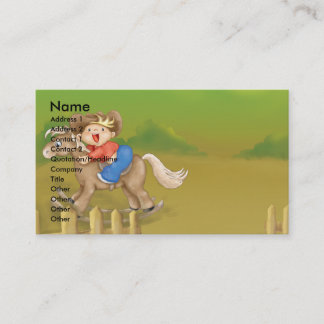 riding rocking little cowboy boy business card