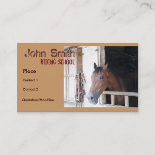 Riding school business card
