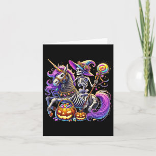 Riding Skeleton Unicorn Halloween Costume Card