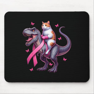 Riding T Rex Dinosaur. Breast Cancer Awareness  Mouse Pad