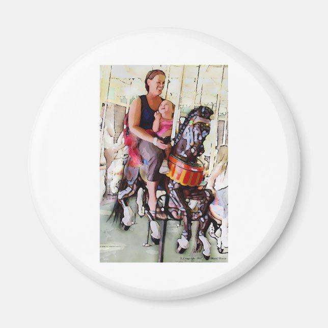 Riding the Carousel with Mum Magnet (Front)