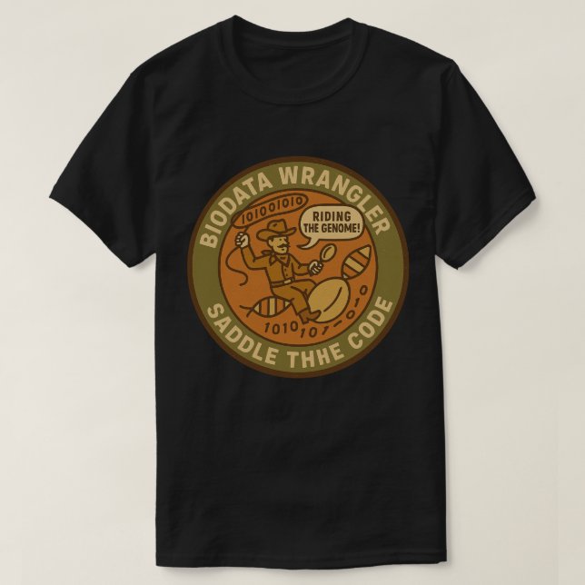 Riding the Genome Bioinformatics Adventure T-Shirt (Design Front)
