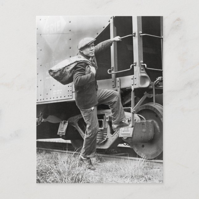 Riding the Rails, 1935 Postcard (Front)