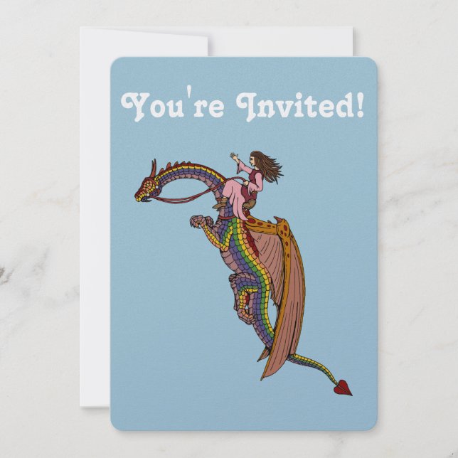 Riding the Rainbow Dragon Invitation (Front)