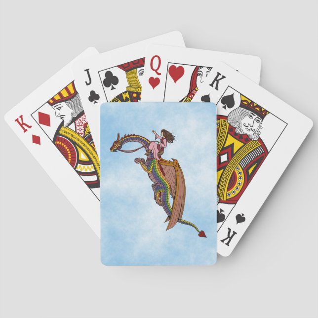 Riding the Rainbow Dragon Playing Cards (Back)