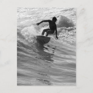 Riding The Wave Grayscale Postcard