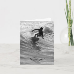 Riding The Wave Grayscale Thank You Card