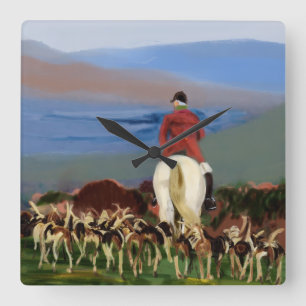 Riding to the Hounds Wall Clock