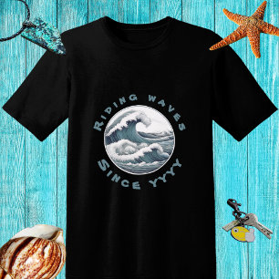 Riding waves since... blue colours design T-Shirt