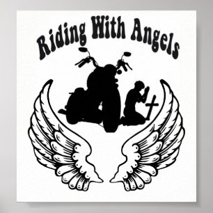 RIDING WITH ANGELS FALLEN BIKERS POSTER