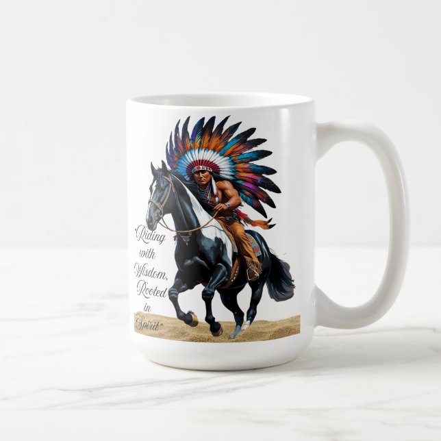 Riding with Wisdom, Rooted in Spirit” Coffee Mug (Right)