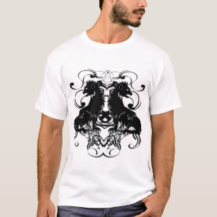 Rielaboration of Vintage Lions with Swirls T-Shirt