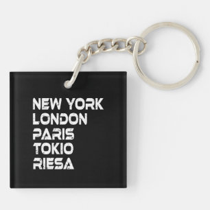 Riesa New York London Tokio Paris Anhänger Key Ring
