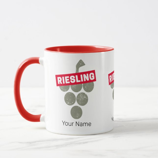 Riesling Vine Vintage Wine Drinker Grape Design Mug (Left)