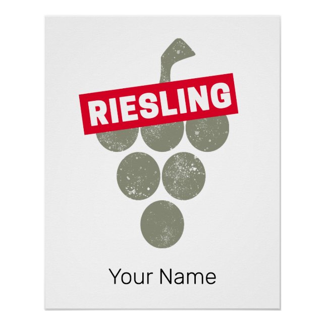 Riesling Vine Vintage Wine Drinker Grape Design Poster (Front)