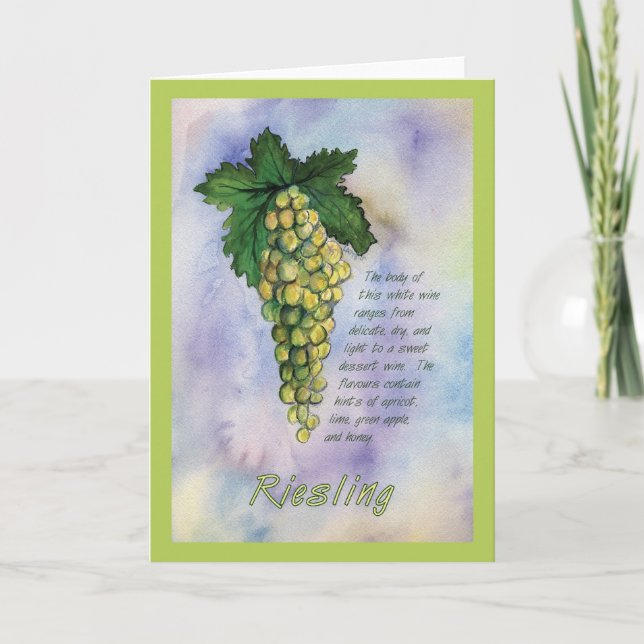 Riesling Wine Grape Greeting Card (Front)