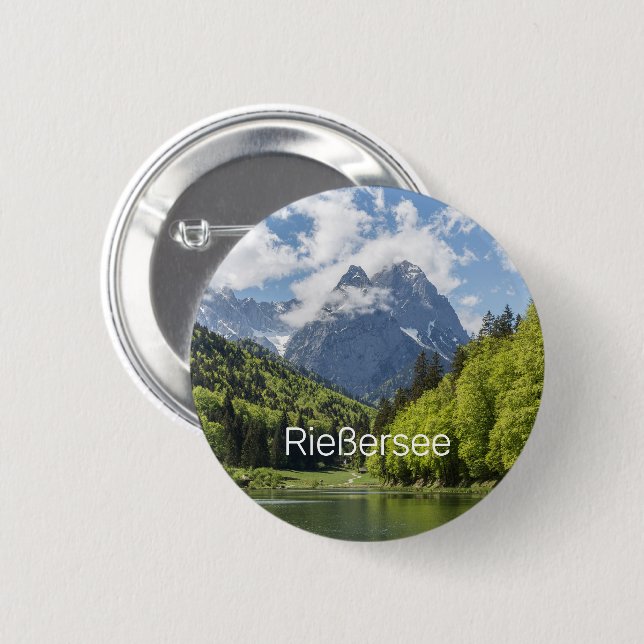 Riessersee Alps Garmisch Partenkirchen Bavaria 6 Cm Round Badge (Front & Back)