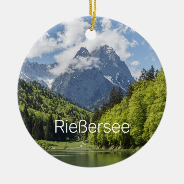 Riessersee Alps Garmisch Partenkirchen Bavaria Ceramic Ornament (Front)
