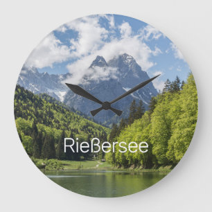 Riessersee Alps Garmisch Partenkirchen Bavaria Large Clock